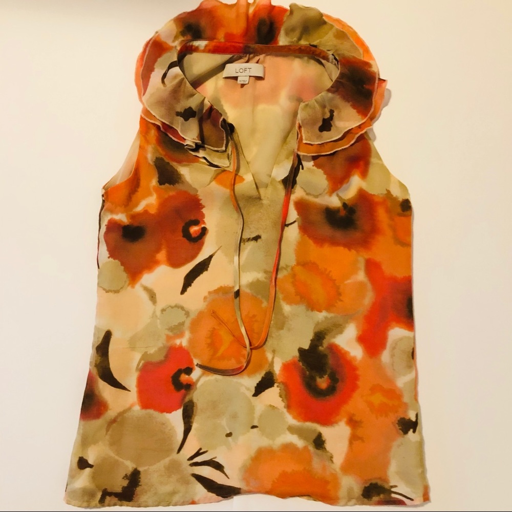 LOFT Floral Sleeveless Blouse